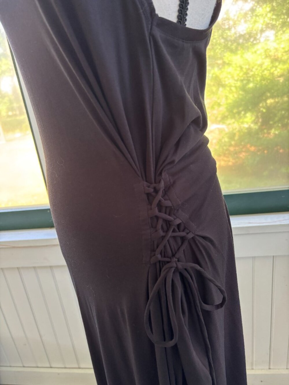 rag & bone Black Lace-Up Side Dress | Lyocell Cotton | Size S Petite| Like New - Picture 2 of 6